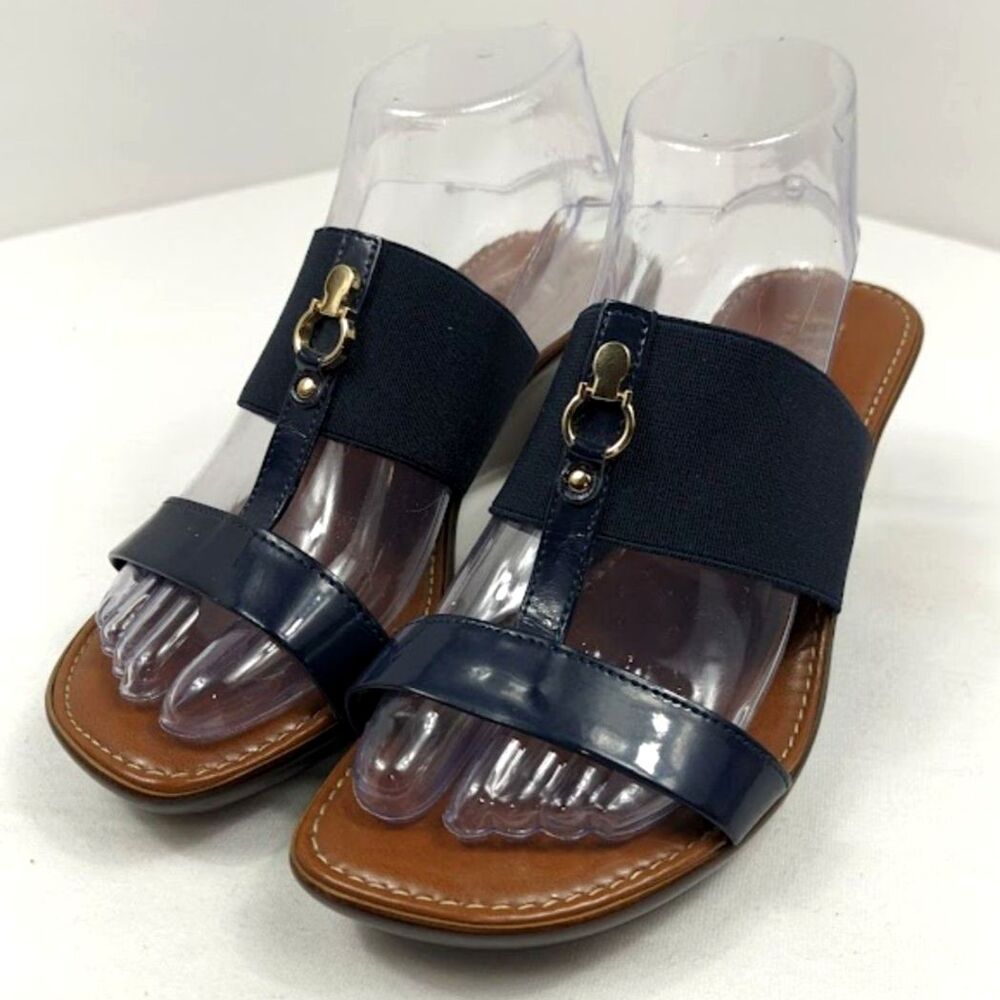 Women's ITALIAN SHOEMAKERS Wedge-Heel Sandals US Size 9 Made in Italy - Picture 3 of 6